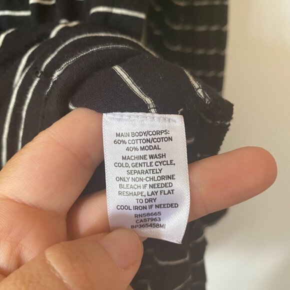 Nordstrom BP Long Sleeve T-shirt Womens XXS Black Striped - Picture 4 of 5